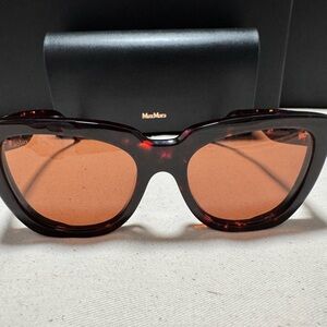 MaxMara Women's Tortoiseshell Sunglasses with Amber Lenses